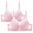 thumbnail image 1 of OSFVNOXV 2 Pack Lace Bras for Women Plus Size Balconette Bras Soft Breathable 1/2 Cups Supportive Sleepwear Loungewear Bras First Mothers Day Gift for New Mom ,34B-46D, 1 of 2