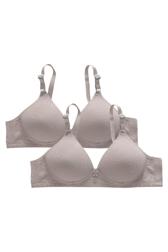 2 Pack Minimizer Bras for Women Wireless Triangle Cups Padded 34D Soft Bras Breathable Yoga Sports Bras