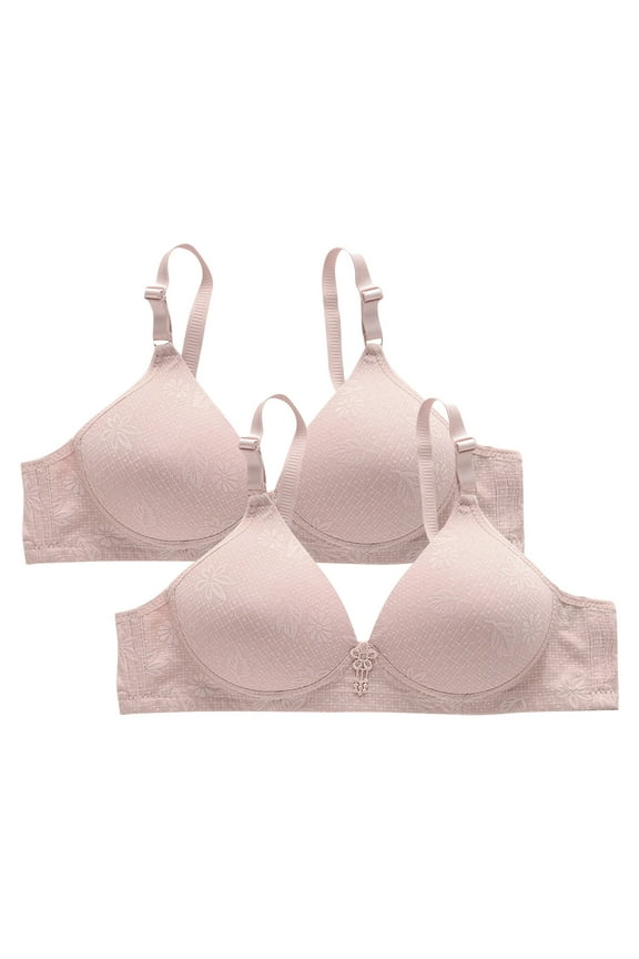 2 Pack Minimizer Bras for Women Wireless Triangle Cups Padded 34D Soft Bras Breathable Yoga Sports Bras