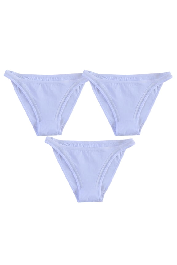 3 Pack Cotton Briefs for Women Seamless Tanga Underwear Low Rise Bikini Bottom Comfort Soft Breathable Underpants