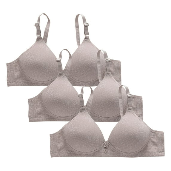 OSFVNOXV 3 Pack Minimizer Bras for Women Full Coverage Triangle Cups Plus Size Wireless Bra Soft Ultra Thin Padded Quick Drying Juniors Bra ,M-3XL