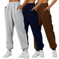 thumbnail image 1 of OSFVNOXV 3 Pack Sweatpants for Women Baggy Lounge Joggers Loose Breathable Elastic Drawstring with Pockets, 1 of 4