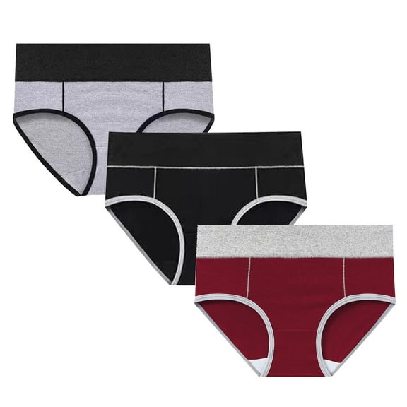 OSFVNOXV 3-Pack Women's Plus Size Cotton Period Underwear High Waist Seamless Butt-Lifting Briefs for Leak Protection & Comfort M-5XL