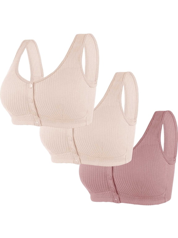 38C Bras for Women Plus Size Wireless Daisy Bras Adjustable Front Closure Cotton Bra Breathable Seamless Comfortable Everyday Bras ,S-5XL