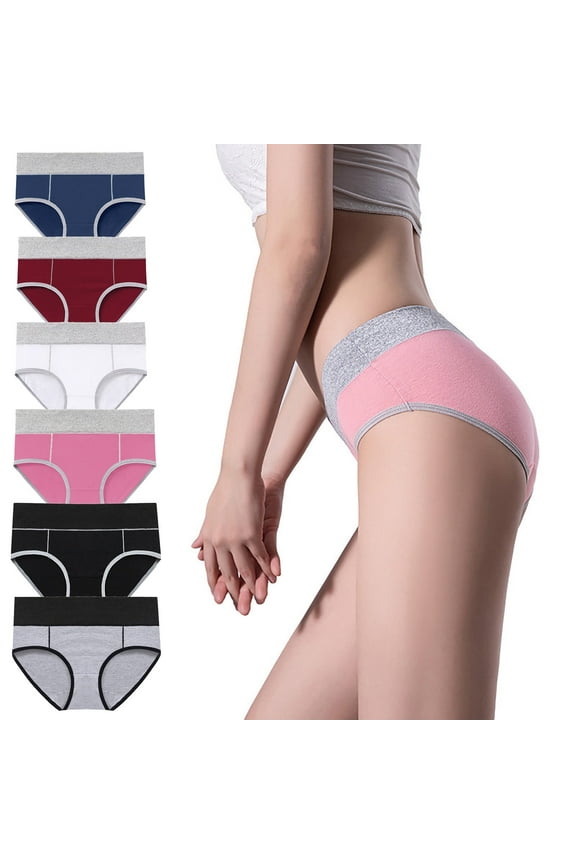6 Pack Cheeky Seamless Underwear for Women Lace Breathable Panties Mid Rise Hip Lift Casual Tummy Control Hipster Brief M-5XL