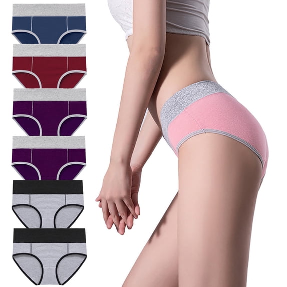 OSFVNOXV 6 Pack Womens High Waisted Underwear M-5XL Soft Breathable Panties Stretch Briefs Seamless Comfy Full Coverage Underpants