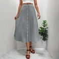 thumbnail image 1 of OSFVNOXV Beach Skirts for Women Button Up Elastic Waist A-Line Flowy Midi Skirt for Summer Holiday Vacation, 1 of 8