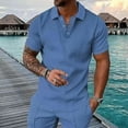 thumbnail image 1 of OSFVNOXV Big and Tall Golf Shirts for Men Texture Ribbed Knit Short Sleeve Formal Business Office Work Tops S-5XL, 1 of 5
