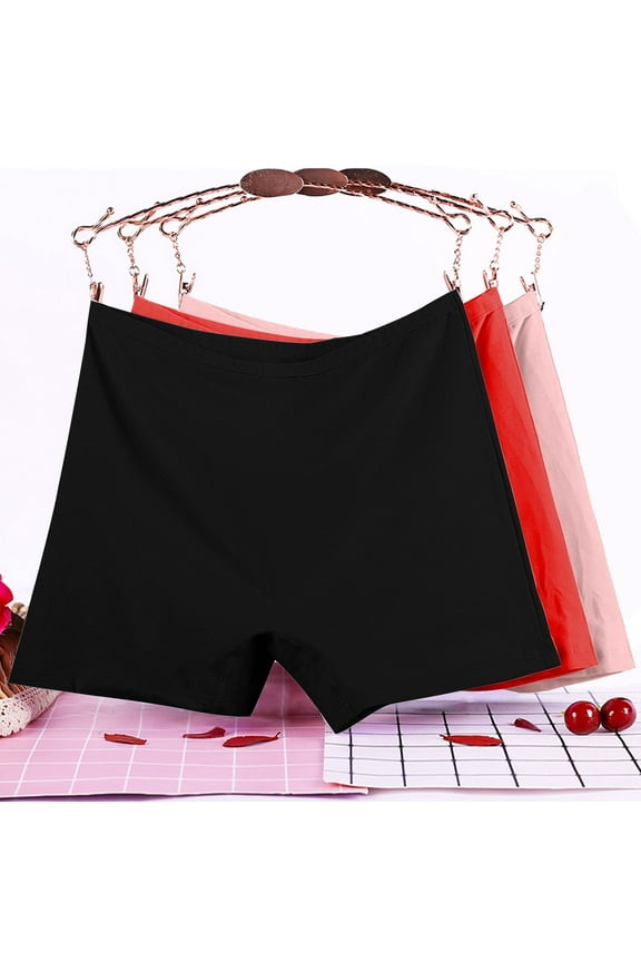 Boy Shorts Panties for Women Cotton Leakproof Panties Seamless Breathable Comfy Stretch Underwear with Extended Sizes 3 Pack XL-6XL