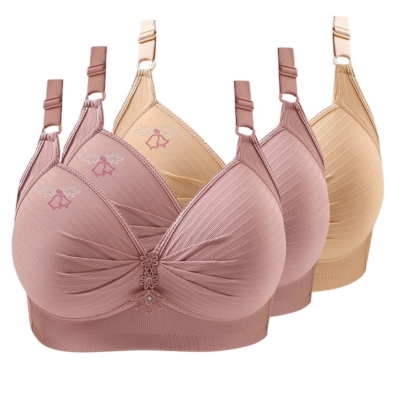 OSFVNOXV Bras for Big Breasted Women 3 Pack,Plus Size Bras Full Coverage High Impact Wireless Casual Solid Color Everyday Bras First Mothers Day Gift for New Mom ,XS-4XL