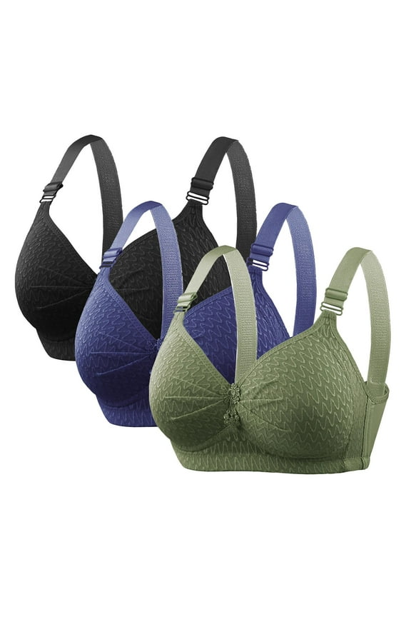 Bras for Older Women Sagging Breasts Wireless Front Closure Support Soft Padded Breathable Full Figure Bras ,S-3XL