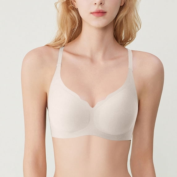 OSFVNOXV Bras for Women Front Closure Wireless No Underwire Cami Seamless Soft Breathable T-Shirt Bra with Support and Lift Straps