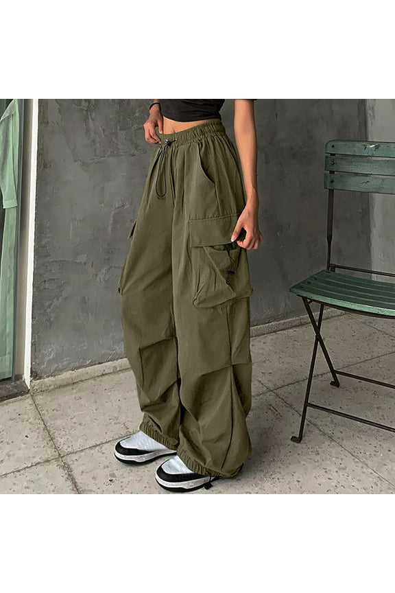 Cargo Pants for Women Plus Size Casual High Elastic Waist Trouser Hiking Joggers with Multi-Pockets