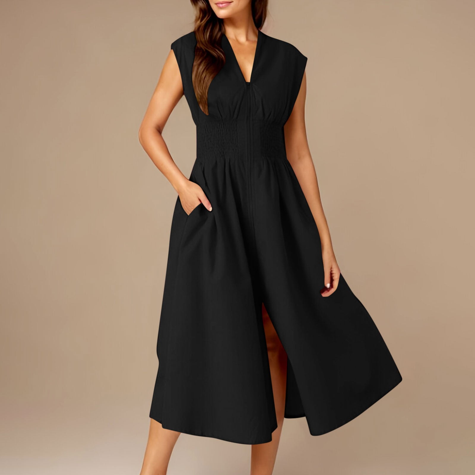 amazon black midi dress Elegant Black Diana Midi Dress main image 0