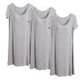 thumbnail image 1 of OSFVNOXV Cotton Nightgowns for Women 3 Pack Summer Maxi Sleep Shirts with Built-In-Bra,Soft Breathable Crewneck Night Dress, 1 of 3