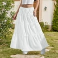 thumbnail image 1 of OSFVNOXV Cute Skirts for Girls 14-15,Summer Boho Skirt A-Line Tiered Flowy Pleated Beach Maxi Skirt, 1 of 9