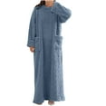 thumbnail image 1 of OSFVNOXV Flannel Nightgown for Women Long to Floor Soft Knit Sleep Shirts with Pockets,Long Sleeve Cold-Resistant Crewneck Pullover Sleepwear, 1 of 7