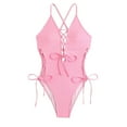 thumbnail image 1 of OSFVNOXV Halter Swimsuits for Women Summer 2025 Cutout Bathing Suit with Adjustable Strap Backless Swimwear Beachwear, 1 of 5
