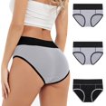 thumbnail image 1 of OSFVNOXV High Waisted Panties for Women Multipack,Plus Size Leakproof Underwear 3 Pack,Seamless Breathable Cotton Stretch Underwear ,M-5XL, 1 of 9