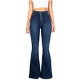 thumbnail image 1 of OSFVNOXV Jeans for Juniors Plus Size Stretch Butt-Lifting Bootcut Flared Trouser, 1 of 6