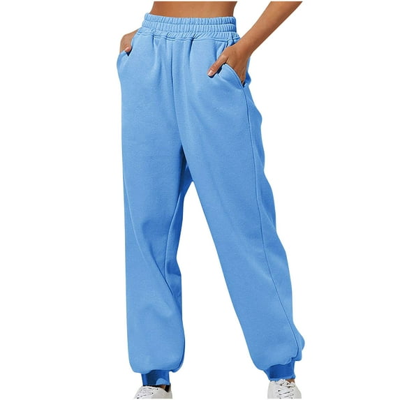 OSFVNOXV Joggers for Women Baggy Sweatpants Athletic Casual Elastic Waist Breathable Gym Workout Bottom with Drawstring Pockets