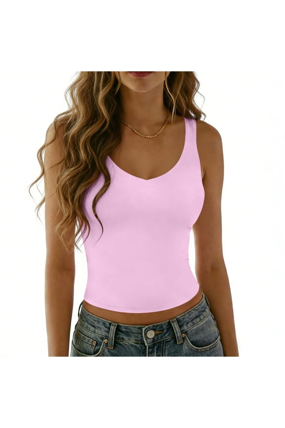 Juniors Summer Tank Tops Casual Sleeveless Crop Top Spaghetti Straps Y2K Layering Shirts,Birthday Gifts for Her