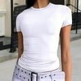 thumbnail image 1 of OSFVNOXV Juniors Workout Tops for Women Y2K Athletic Crop T-Shirt Short Sleeve Casual Slim Fit Crewneck Gym Clothes, 1 of 7