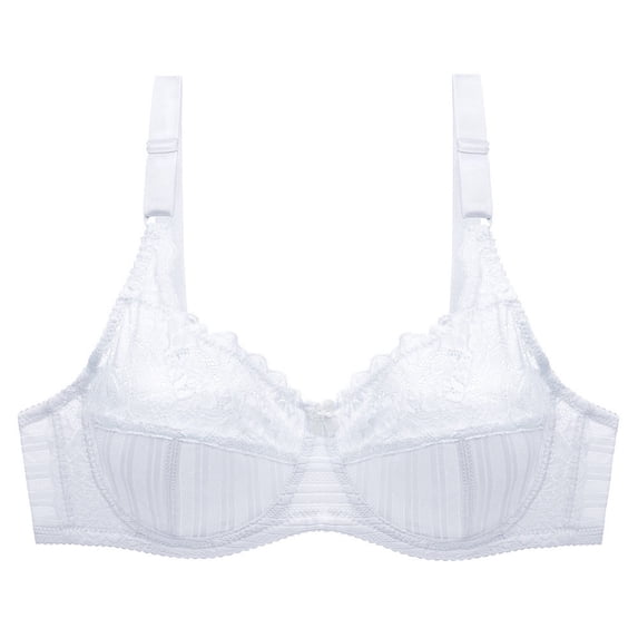 OSFVNOXV Lace Bras for Women Plus Size Underwired Bra Mesh Breathable Back Smoothing Everyday Bras Spring First Mothers Day Gift for New Mom ,38-48