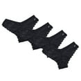 thumbnail image 1 of OSFVNOXV Lace Panties for Women 4 Packs Seamless Underwear V-Waisted Bikini Bottom Low Rise Cheeky Tanga Breathable Floral Embroidered Panty 3 Pack, 1 of 2