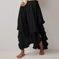 thumbnail image 1 of OSFVNOXV Lace Skirts for Women Retro Layered Ruffle Hem Flowy Gauze Skirts for Beach Vacation, 1 of 7