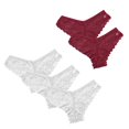 thumbnail image 1 of OSFVNOXV Lace Underwear for Women Thong No Show Cheeky Brief V-Waisted Low Rise Thong Seamless Breathable Floral Panties, 1 of 2