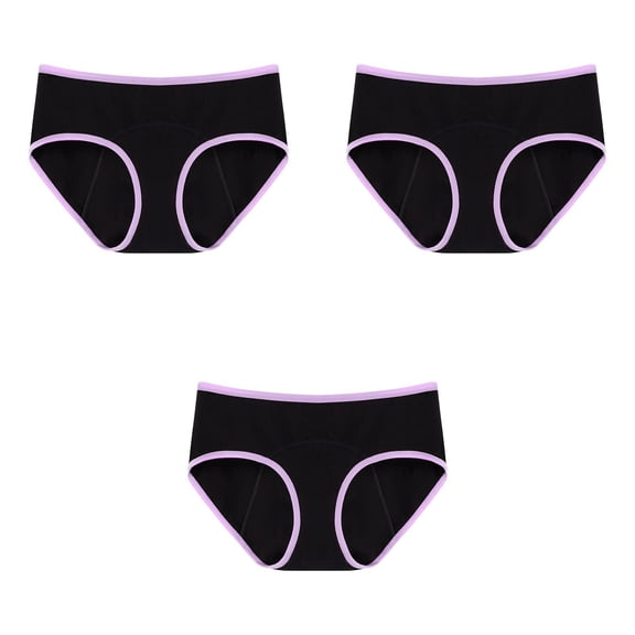 OSFVNOXV Leak Proof Underwear for Women 3PC Cotton Period Briefs Plus Size Mid Low Rise Panties - 4-Layer Absorption, Breathable & Leak-Proof for Heavy Flow (S-5XL)