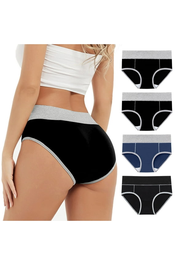 Leak Proof Underwear for Women Incontinence Plus Size 4 Pack-Comfort Fit Seamless Breathable Cotton Stretch Panties Sizes M-5XL