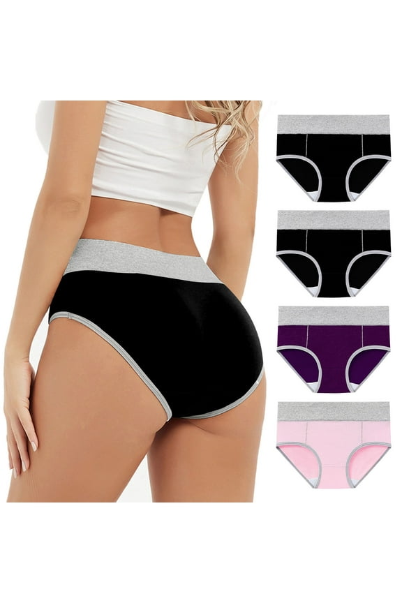Leak Proof Underwear for Women Incontinence Plus Size 4 Pack-Comfort Fit Seamless Breathable Cotton Stretch Panties Sizes M-5XL