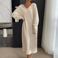 thumbnail image 1 of OSFVNOXV Long Sweater Dress for Women with Hood Fall Trendy Knit Shirt Ribbed Tunic Maxi Dress Sleepwear Lounegwear, 1 of 9