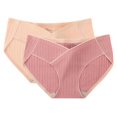 thumbnail image 1 of OSFVNOXV Maternity Panties for Women Under Bump Seamless Cotton Underwear V-Waisted Low Rise Breathable Everyday Underwear 2-Pack, 1 of 2
