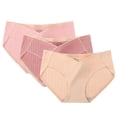thumbnail image 1 of OSFVNOXV Maternity Underwear for Women Under Bump Seamless Cotton Briefs V-Waisted Low Rise Breathable Everyday Underwear 3-Pack, 1 of 2