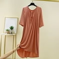 thumbnail image 1 of OSFVNOXV Maxi Length Nightgown Dress for Women Summer Casual Ultra Soft Comfy Loose Fit Solid Color Pullover Sleepwear Shirt Dress, 1 of 5