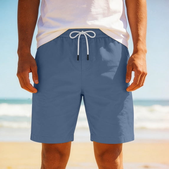 OSFVNOXV Mens Casual Shorts with Pockets,High Waist Cotton Elastic Drawstring Waist Pajama Sleep Shorts,S-3XL