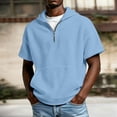 thumbnail image 1 of OSFVNOXV Mens Golf Tops Quarter Zip Summer Hoodie Waffle Knit Breathable Short Sleeve Gym Workout Activewear, 1 of 7