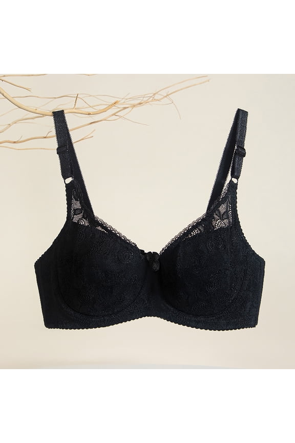 Minimizer Bras for Women Large Bust Unlined Soft Wires Cotton Lace Bra High Supportive Shaper Bra Summer