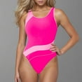 thumbnail image 1 of OSFVNOXV One-Piece Swimsuit for Women Color Blocked Shape-wear Bodysuit Sleeveless Crew Neck Bathing Suit for Summer Beach Vacation, 1 of 8