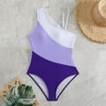 thumbnail image 1 of OSFVNOXV One Piece Swimsuit for Women Color Blocked Swimwear Soft Cups Padded One Shoulder Mesh Slim Fit Bathing Suits, 1 of 7