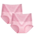 thumbnail image 1 of OSFVNOXV Organic Cotton Panties for Women Plus 2 Packs,High Waisted Floral Embroidered Breathable Seamless Stretch Hipster Butt-Lifting Underwear, 1 of 2