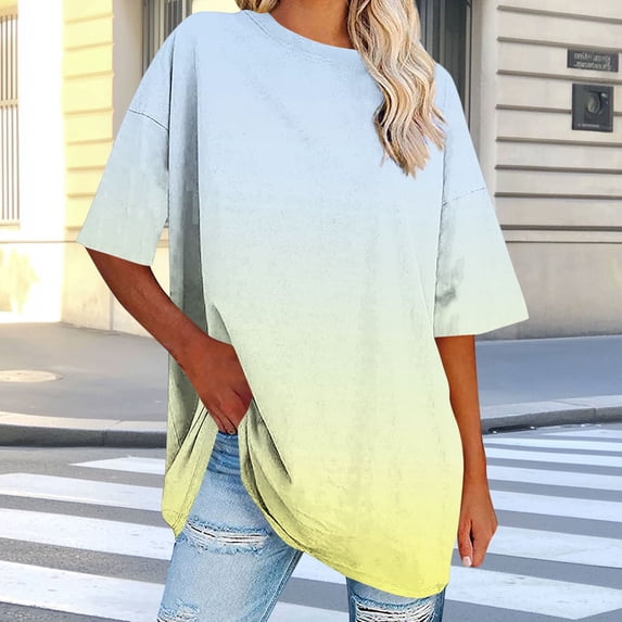 OSFVNOXV Oversized Lounge Tops for Women Plus Size Graphic Tees Casual Short Sleeve Comfy T-Shirts for Sleepwear