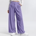 thumbnail image 1 of OSFVNOXV Palazzo Lounge Pants for Women High Waisted Casual Silky Loose Fit Wide Leg Trouser with Drawstring Pockets, 1 of 9