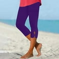 thumbnail image 1 of OSFVNOXV Pants for Women Summer Capri Leggings High Waisted Side Cutout Knee Length Crop Pants for Yoga Gym Running, 1 of 6