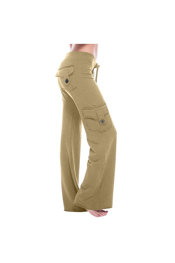 Petite Pants for Women Plus Size High Waisted Workout Pants High Waist Breathable Comfortable Full Length Cargo Pants with Multi-Pockets