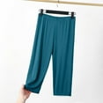 thumbnail image 1 of OSFVNOXV Plus Size Capris for Women Summer Lightweight Pants Loose Fit Elastic Waist Trouser Sleepwear Nightwear, 1 of 5