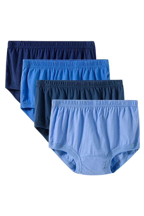 Plus Size High Waist Cotton Underwear 4-Pack – Unisex Comfort Fit Briefs Seamless Underpants with Elastic Waistband for Seniors & Mature Adults